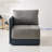 Outdoor Aluminum Left And Right Armchairs Set With Cushions
