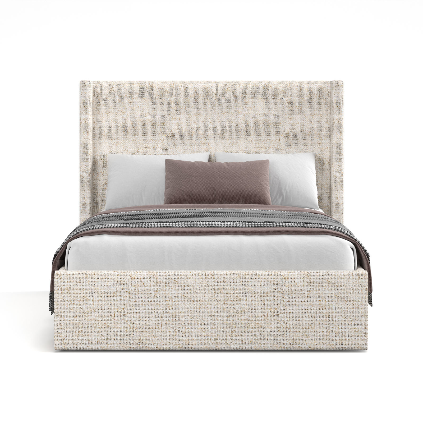 Wingback Bed, Beige