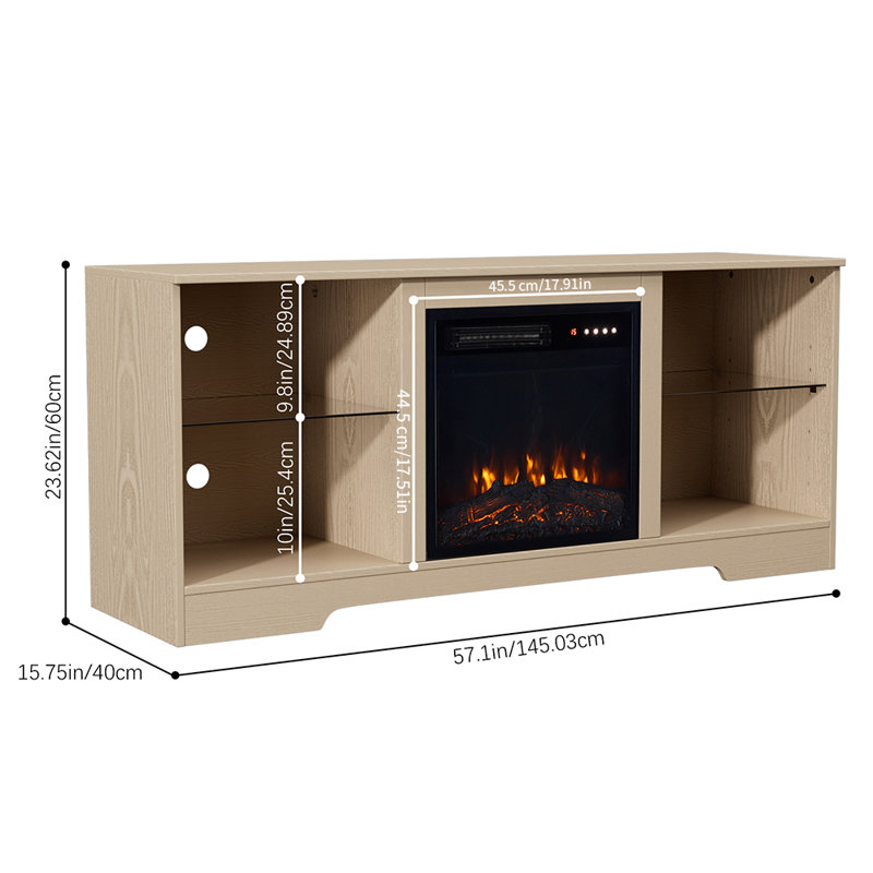 Belfry Heating 145.03cm W Black Electric Fireplace