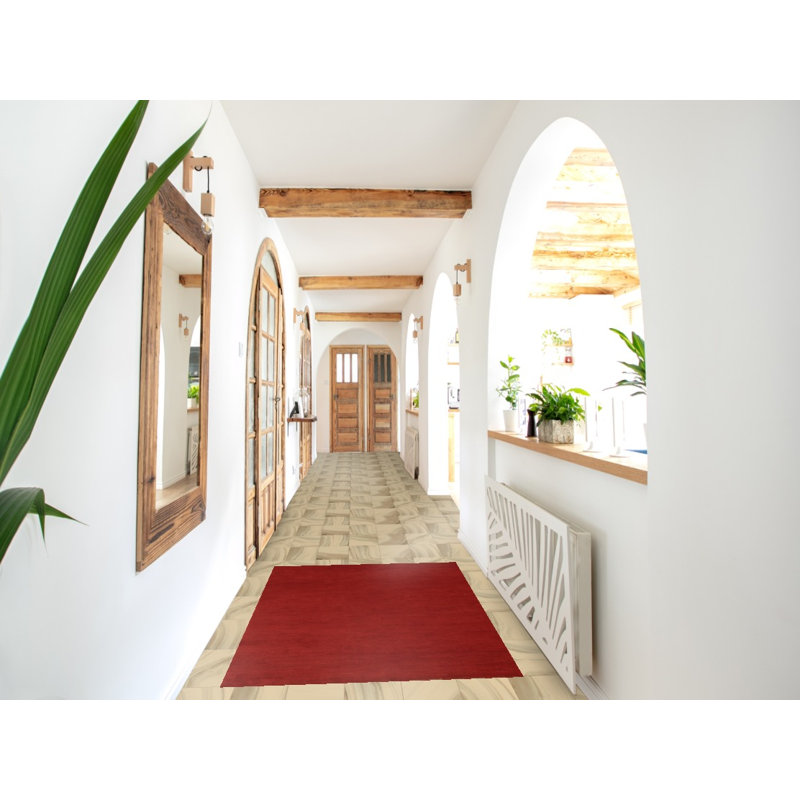 Tapis rouge pour vestibule moderne Gabbeh 3 x 5