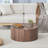 Walnut Cylindrical Coffee Table-491518431
