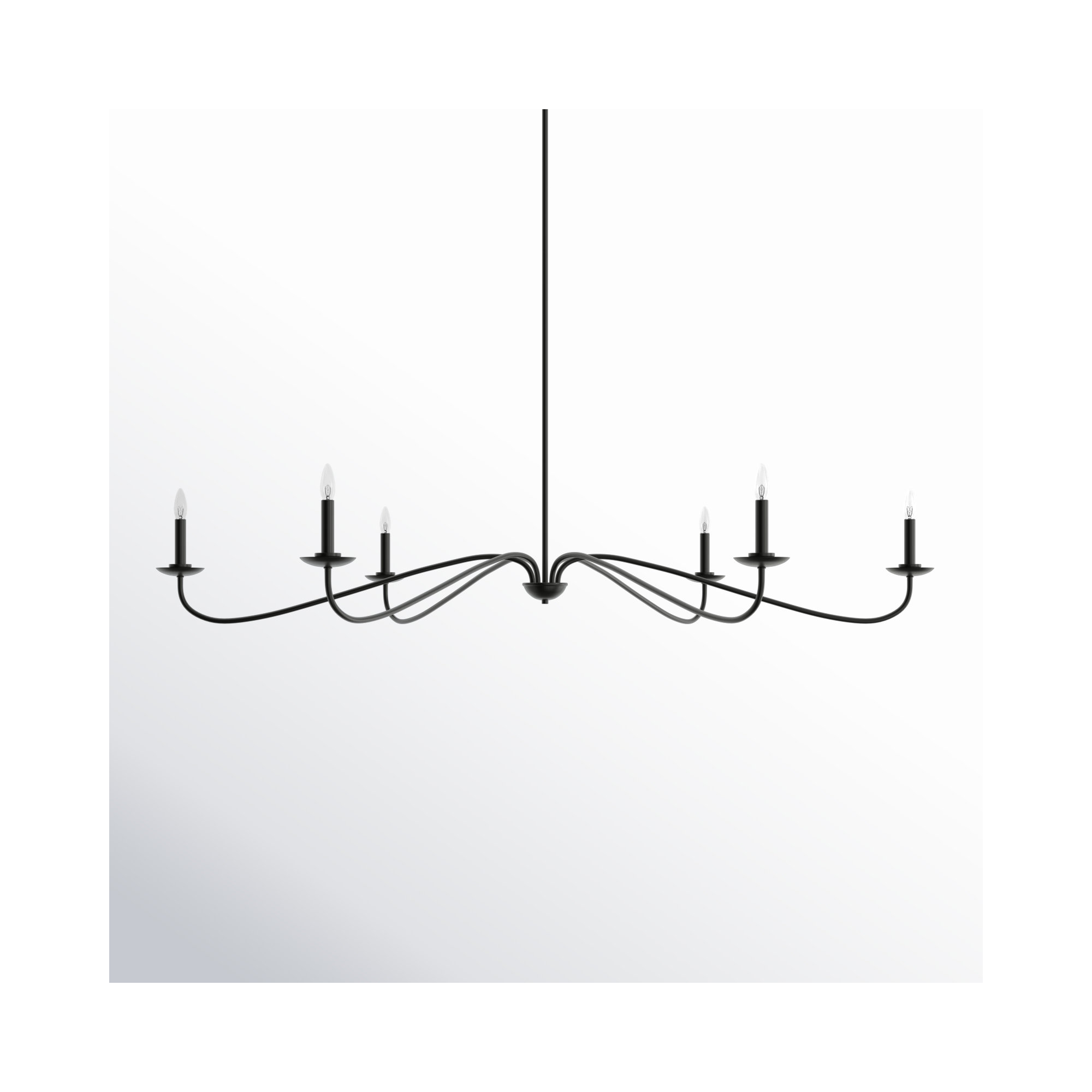 Zoyla 6 - Light Metal Dimmable Chandelier, Matte Black