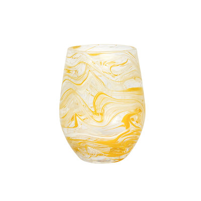 Puro Marbled Stemless Wine Glass