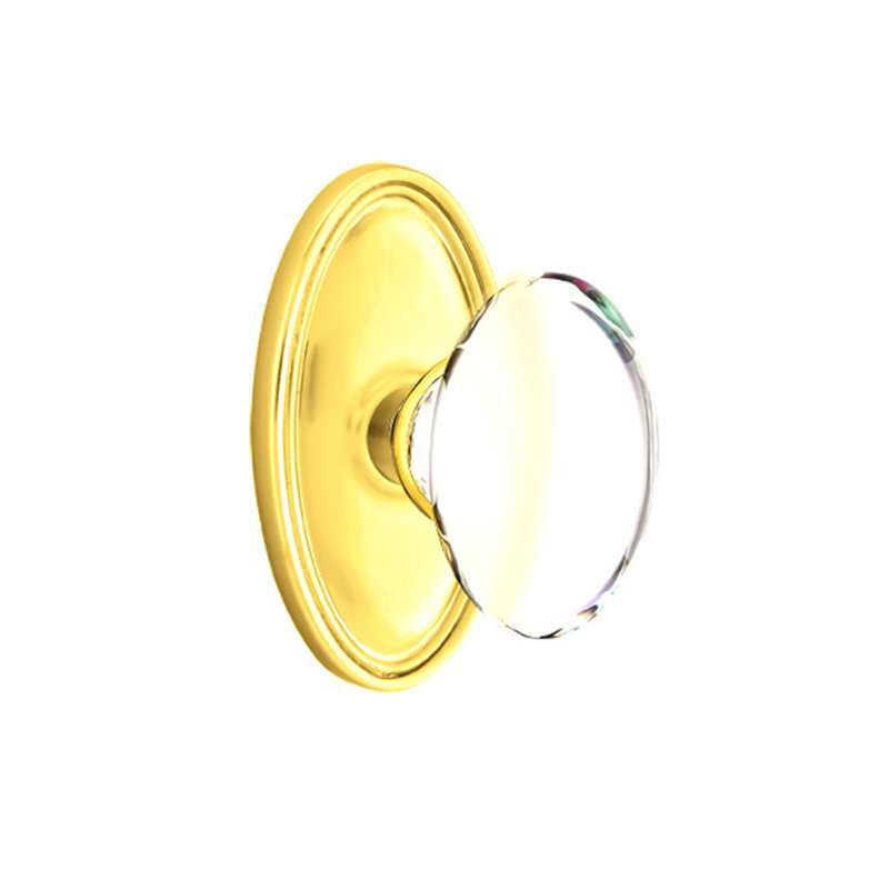 Ensemble de boutons de rangement Emtek avec boutons ovales Roestte et Hampton, Laiton brillant