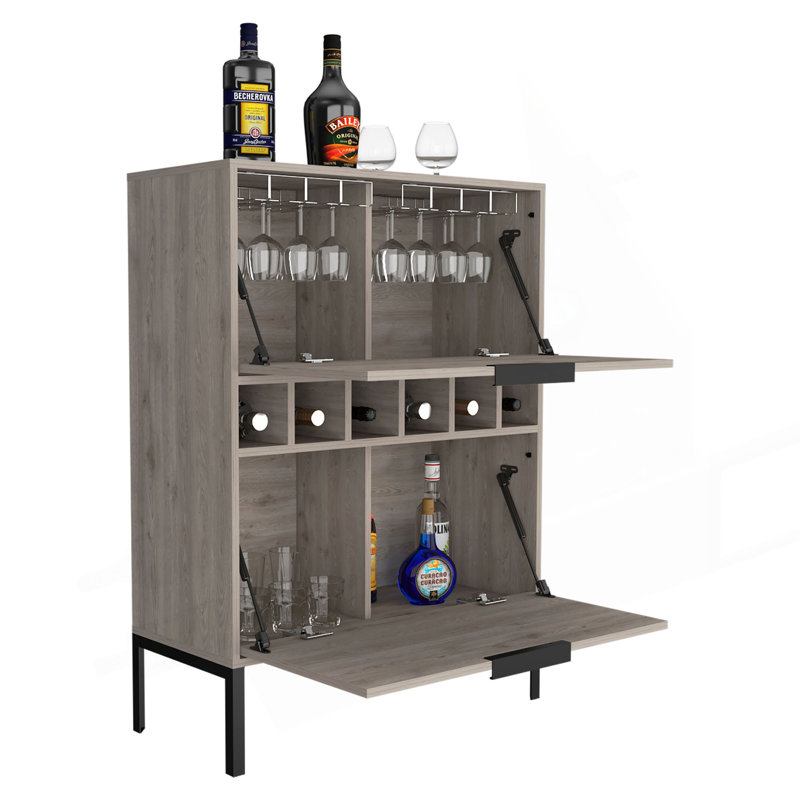 Bar Puertu, six casiers à vin, armoire à deux portes