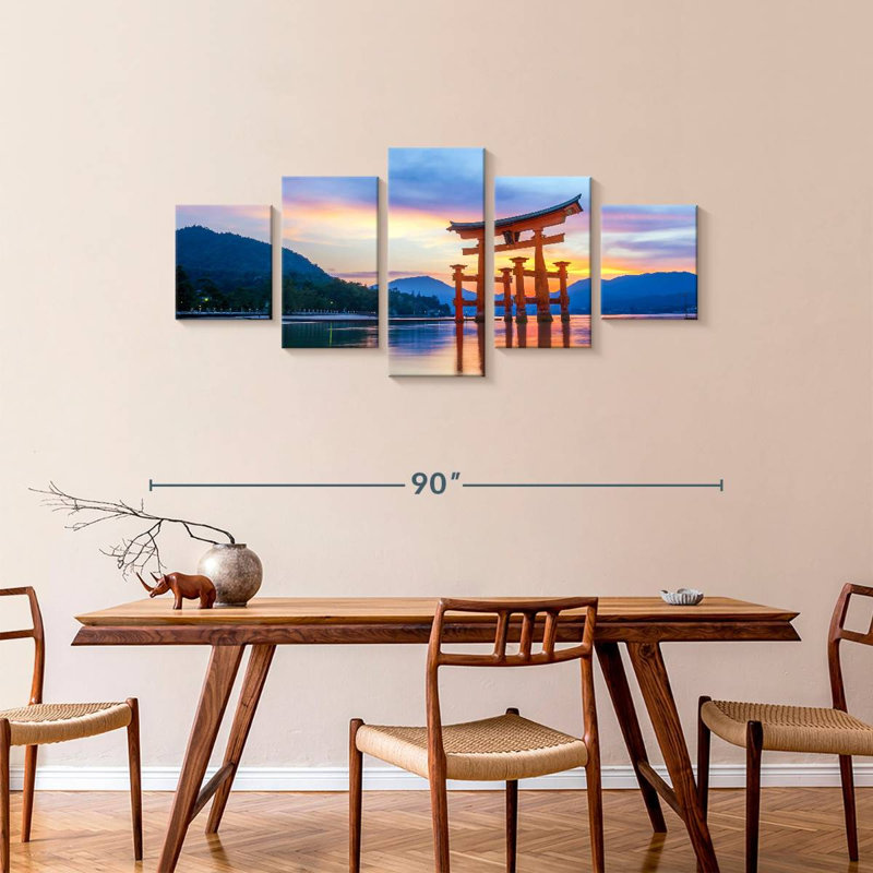 Sanctuaire d'Itsukushima, coucher de soleil, H 36 po x l 80 po