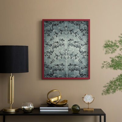 «XCI Vintage Print Abstract Print», reproduction encadrée - bois massif