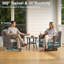 Chaise berçante pivotante en osier avec coussins Arlene (ensemble de 4)-2131307027