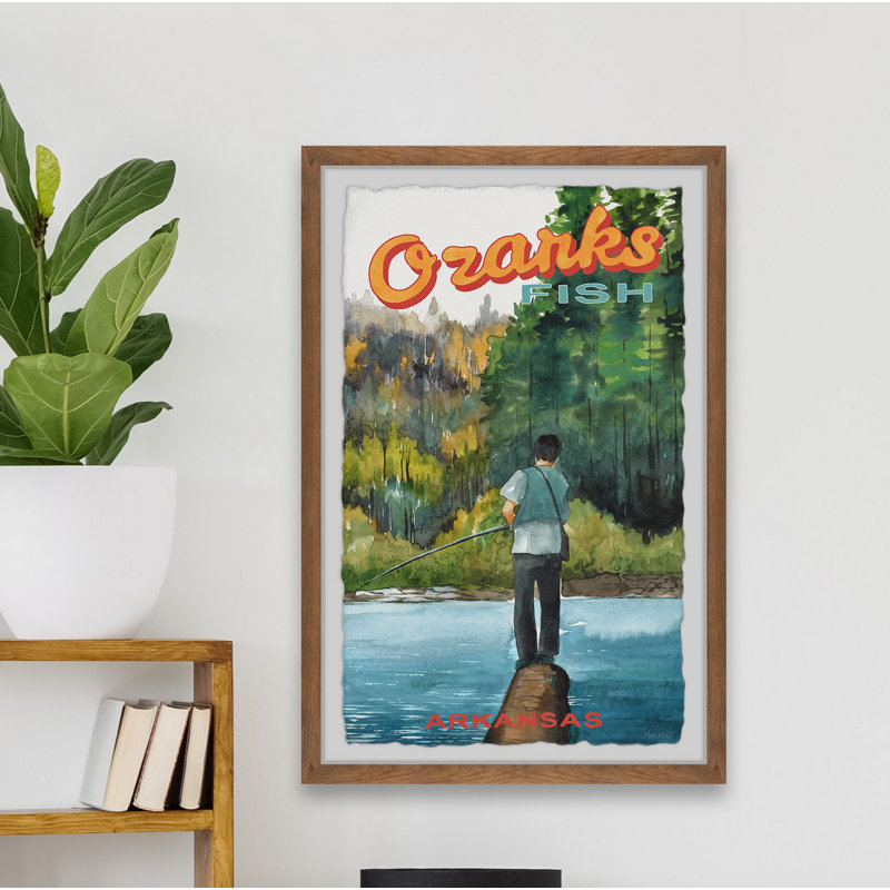 Ozarks, poisson, Arkansas - Cadre photo, impressions sur papier, H 12 po x l 8 po x P 1,5 po