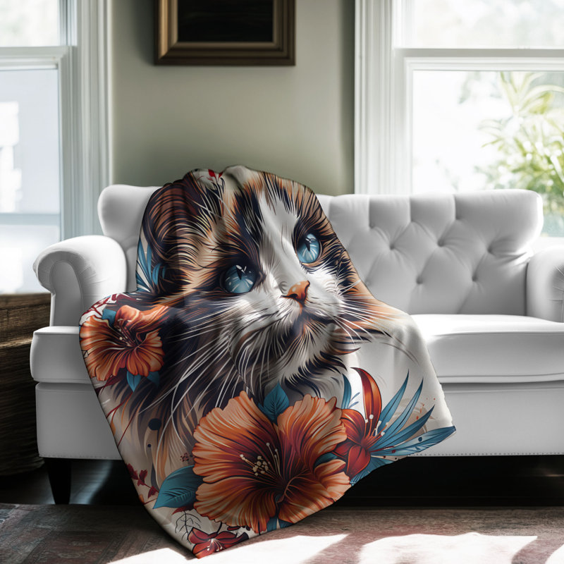  Couverture florale élégante, L 50 po x L 60 po