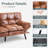 71" Faux Leather Futon Sofa Bed,Opoiar Lounge Memory Foam Sleeper Couch For Living Room,Convertible Modern Loveseat For Compact Living Spaces-1063991629
