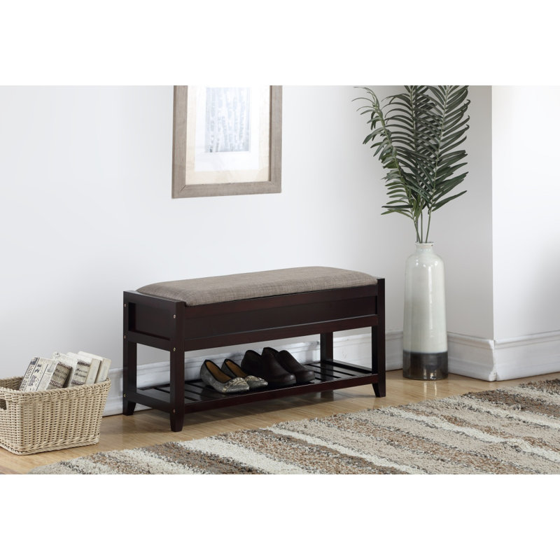 Banc avec rangement pour chaussures Rouen, blanc, Espresso
