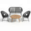 Ensemble de conversation 4 pièces en bois d'acacia et en rotin noir pour l'extérieur - Bois d'acacia de qualité supérieure