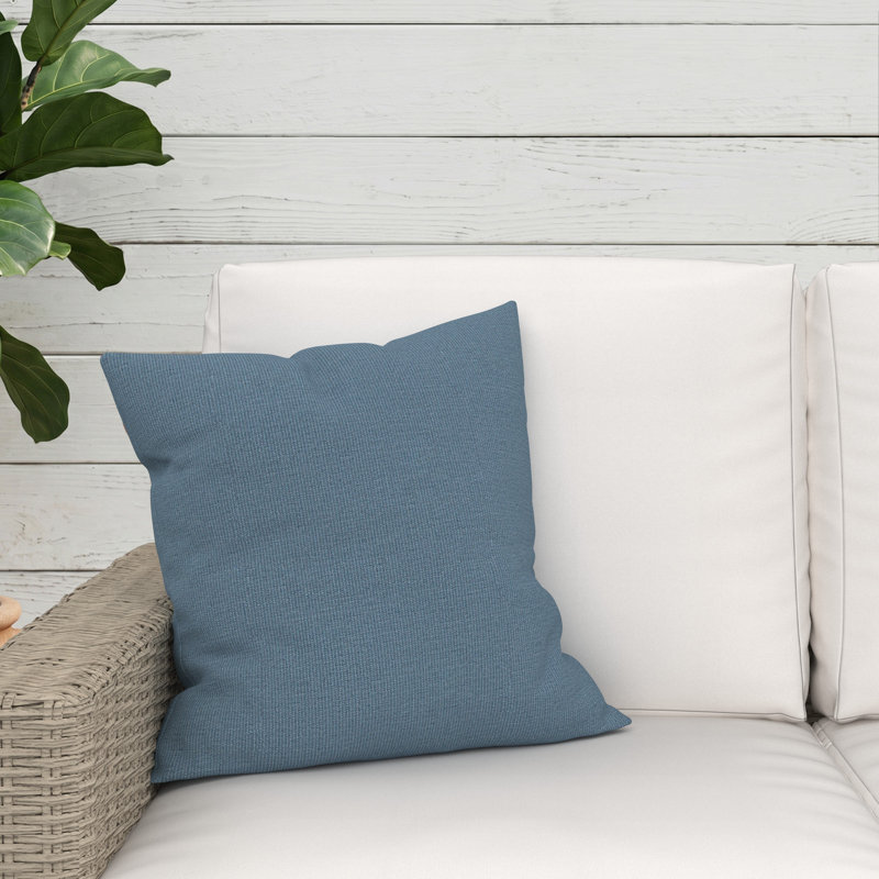 Jem Gabi Sunbrella® Indoor/Outdoor Throw Pillow, Square 18", Spectrum Denim Sunbrella® Plainweave