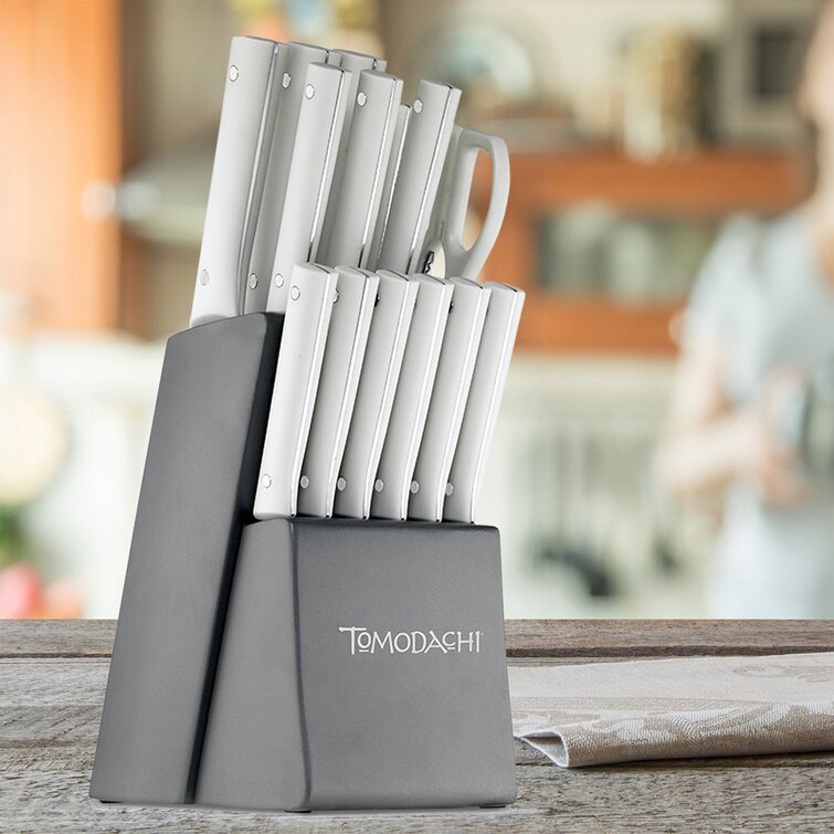 Tomodachi 5 Piece Knife Kitchen Cutlery Set Titanium / Stainless W/ Blade  Guards