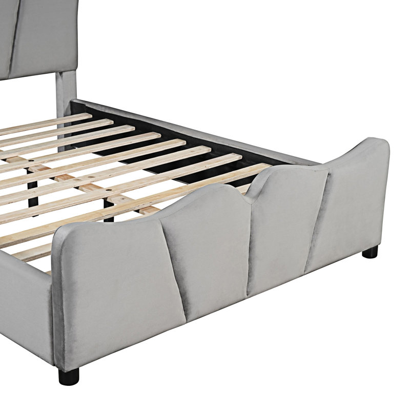 Tyliek Upholstered Platform Bed, Full, Beige