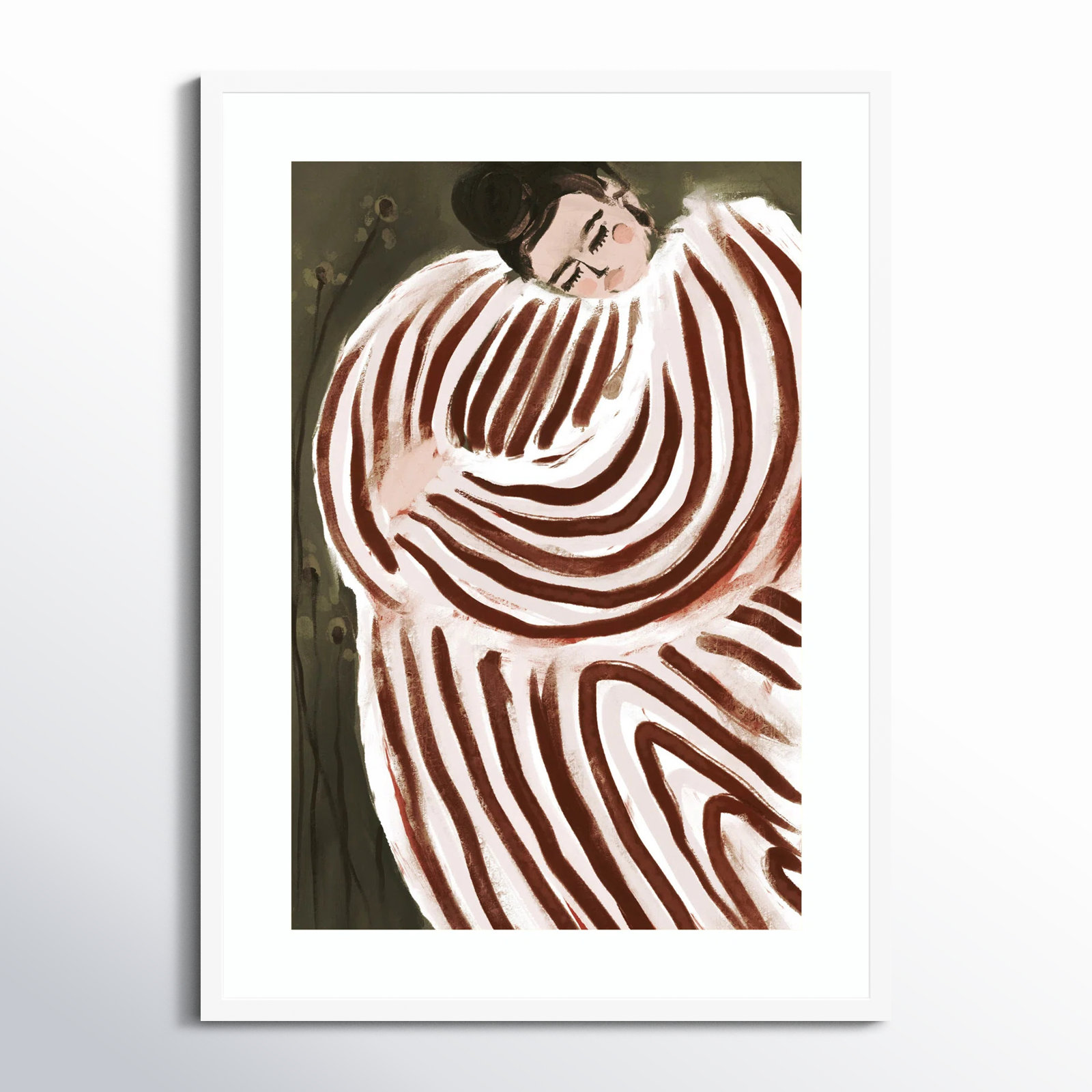 Galya "Sleeping Princess" Print, White , 33" H x 24" W