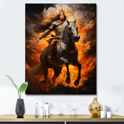 «Hinduism Suryas Dawn Orange», reproduction d'art sur toile