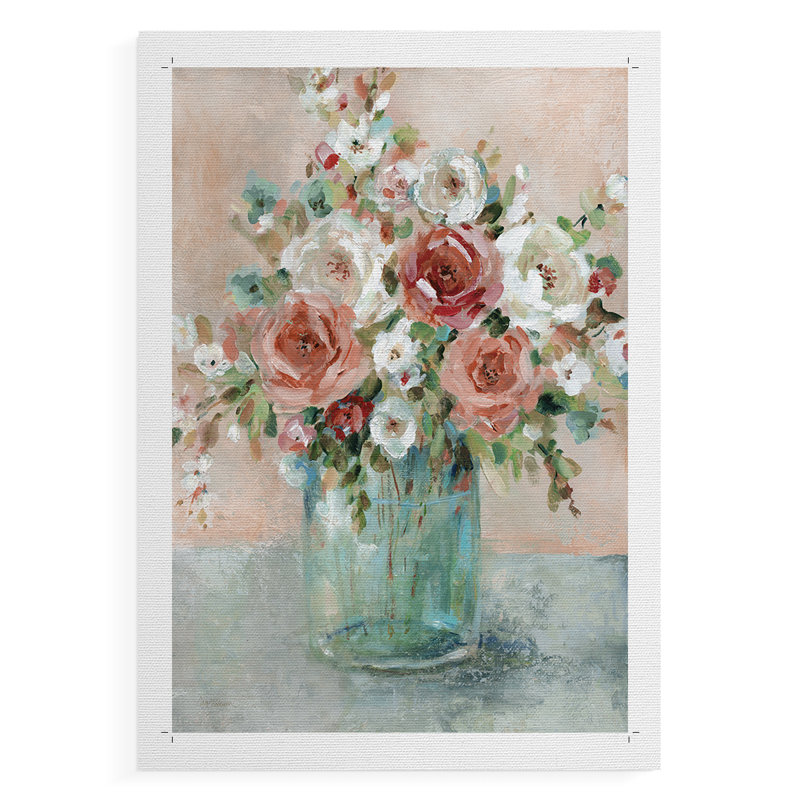 Rosé pêche - impression sur toile seulement - non encadrée, H 60 po x l 40 po
