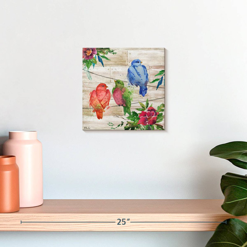 Abloom Birds I, 10" H x 10" W