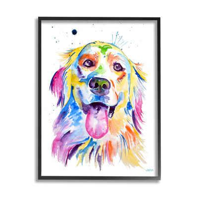 Visage de chien à l'aquarelle, estampe numérique par Jen Seeley