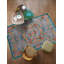 Tapis gris multicolore à motif floral multicolore-1050446673