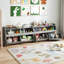 Organisateur de rangement de jouets pour enfants avec 2 tiroirs, compartiment ouvert pour enfants, gris