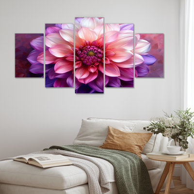 «Mauve Regal Bloom», ensemble d'art sur toile Dahlia