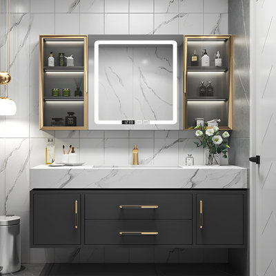 Armoire de salle de bain moderne, simple et luxueuse.