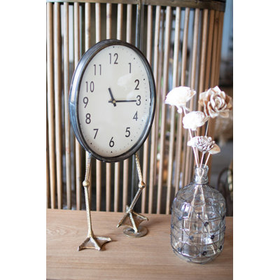  Decorative Table Clock – 21" Tall Metal Duck Feet Base