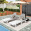 Ensemble de chaises longues inclinables 77,6 po Geoff-758372769