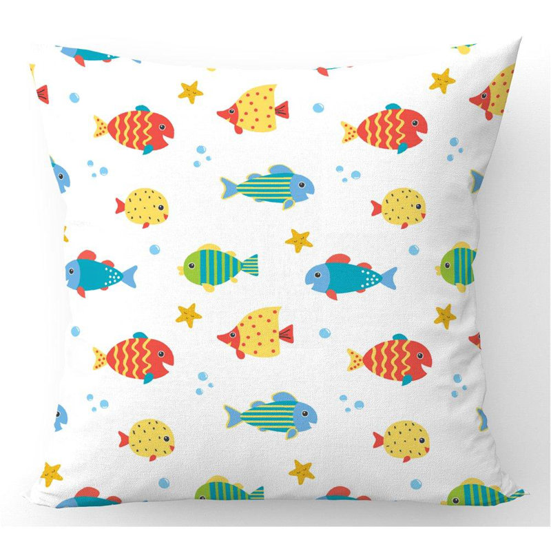 Samuels SWIMMING FISH Square Throw Cushion