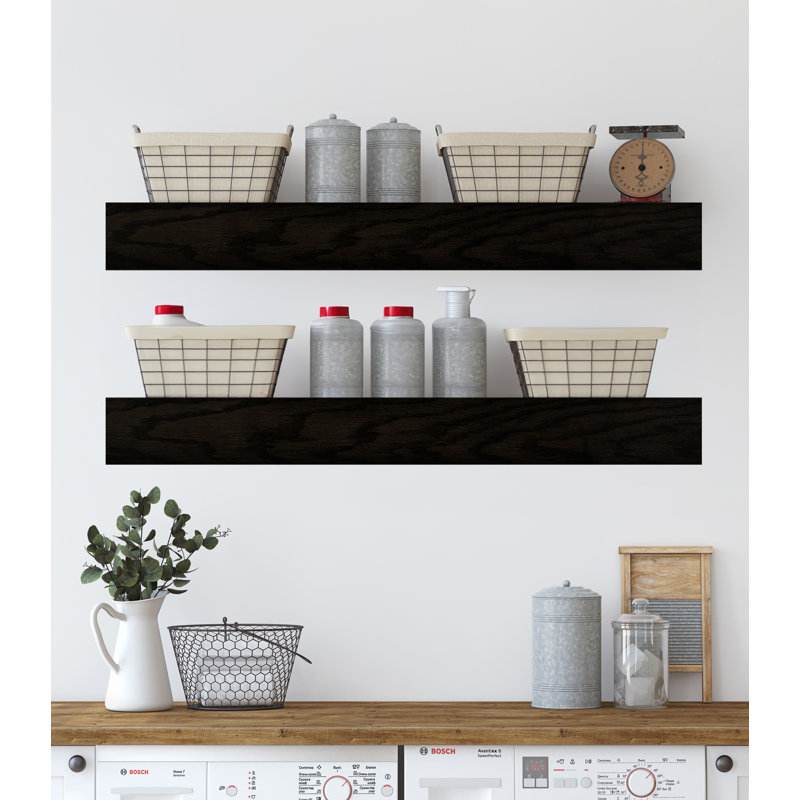 2 Piece Oak Floating Shelf, 6" H x 35" W x 5" D