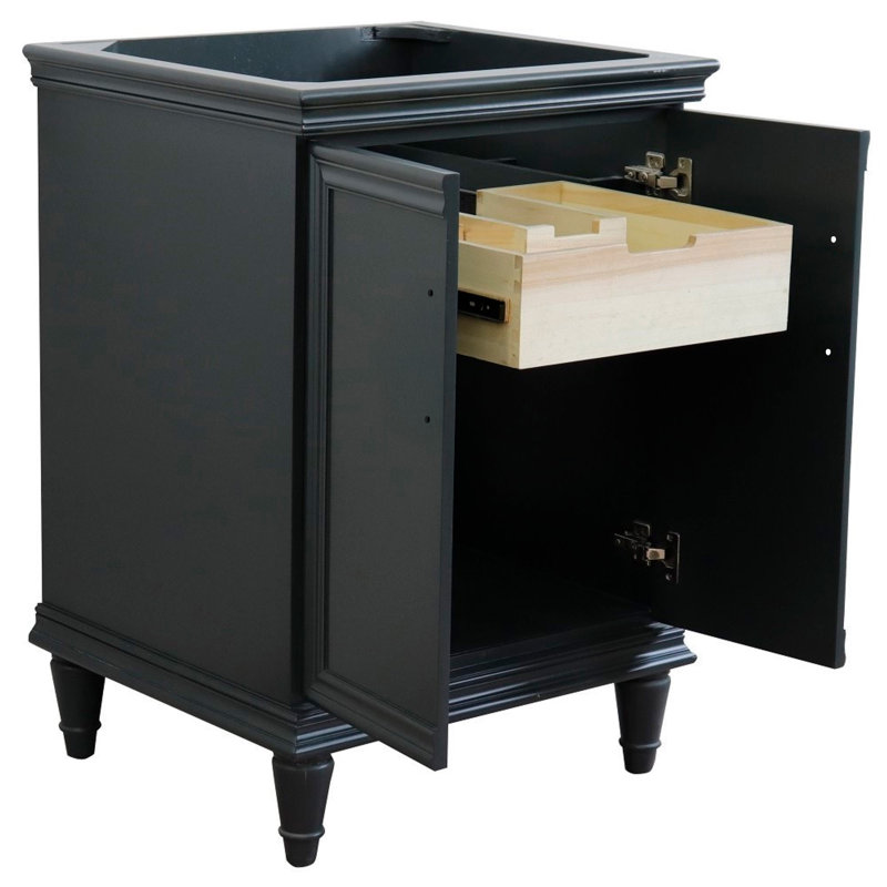 Meuble-lavabo simple et lavabo ovale, 25", Noir galaxie