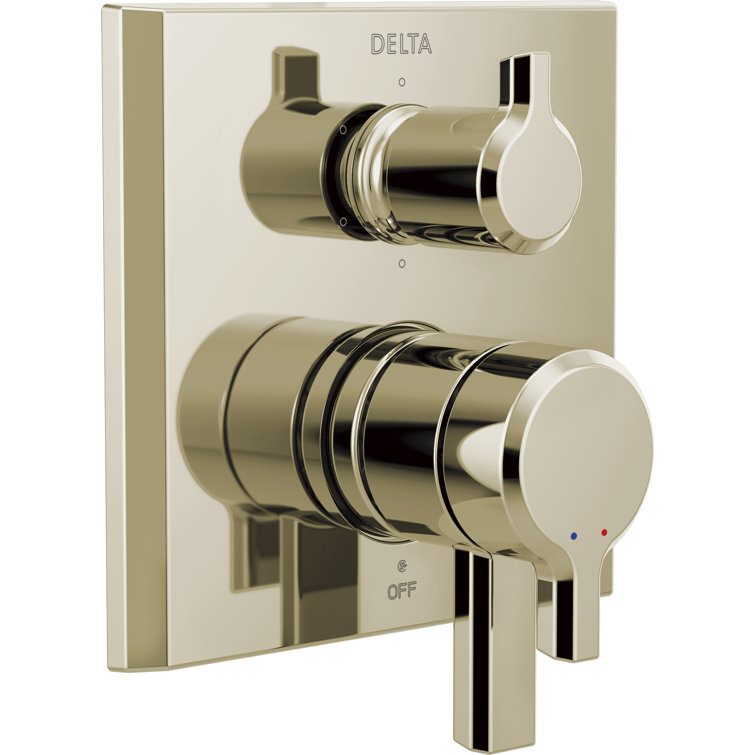 Pivotal 2-Handle Monitor Faucet Trim with 6-Setting Diverter