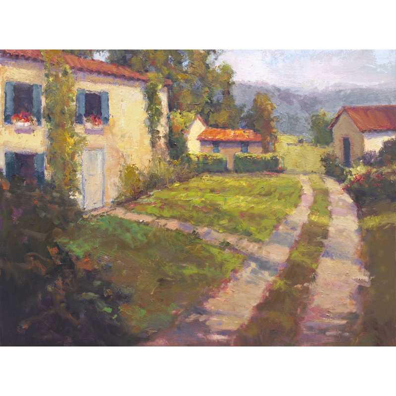 Blue Shutters Print by John Beard, Wrapped Canvas
