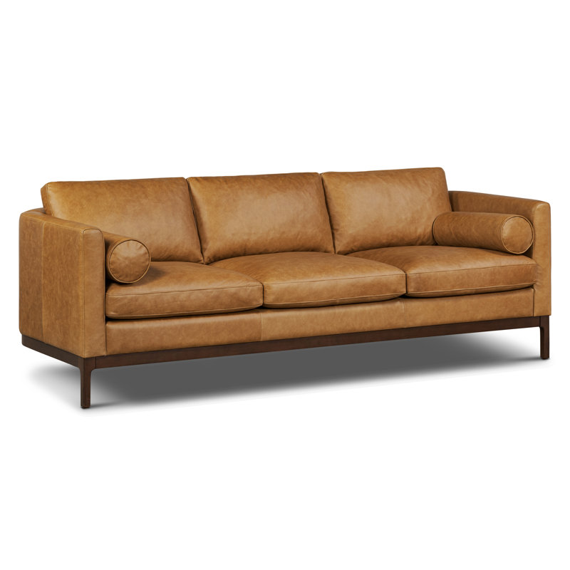 Toscano 89" Genuine Italian Leather Sofa, Tan
