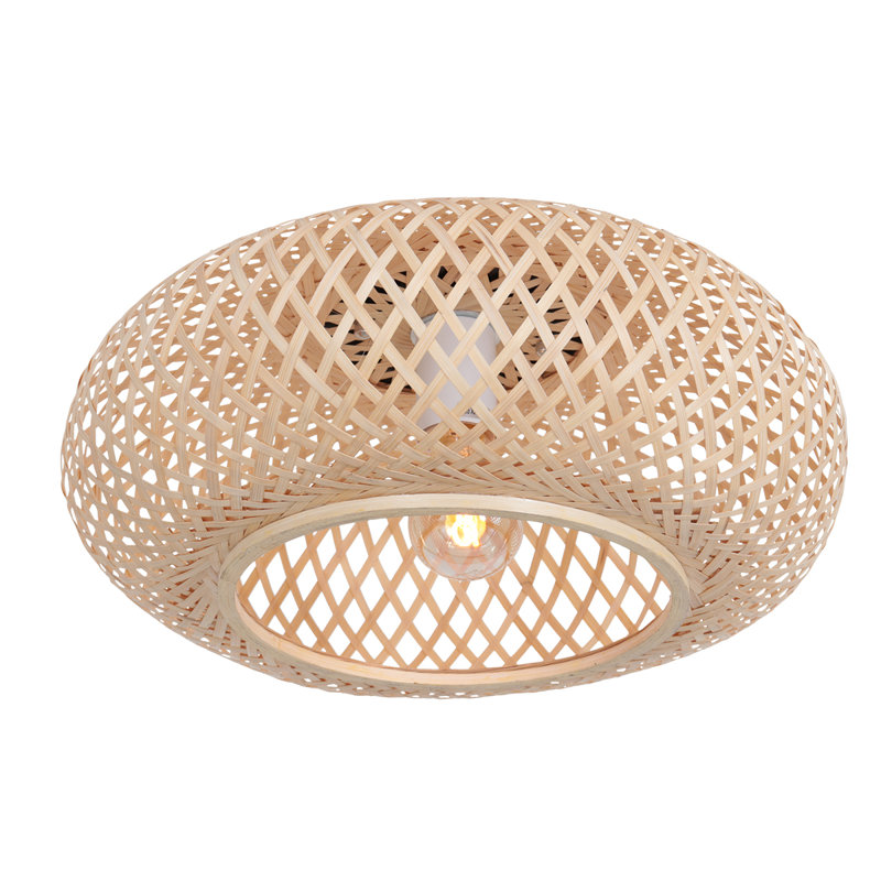 Ludvik Rattan Flush Ceiling Lights, Beige