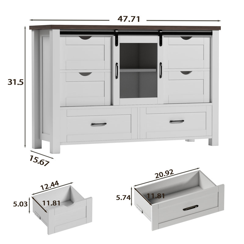 Commode Kal Padma, Blanc / brun