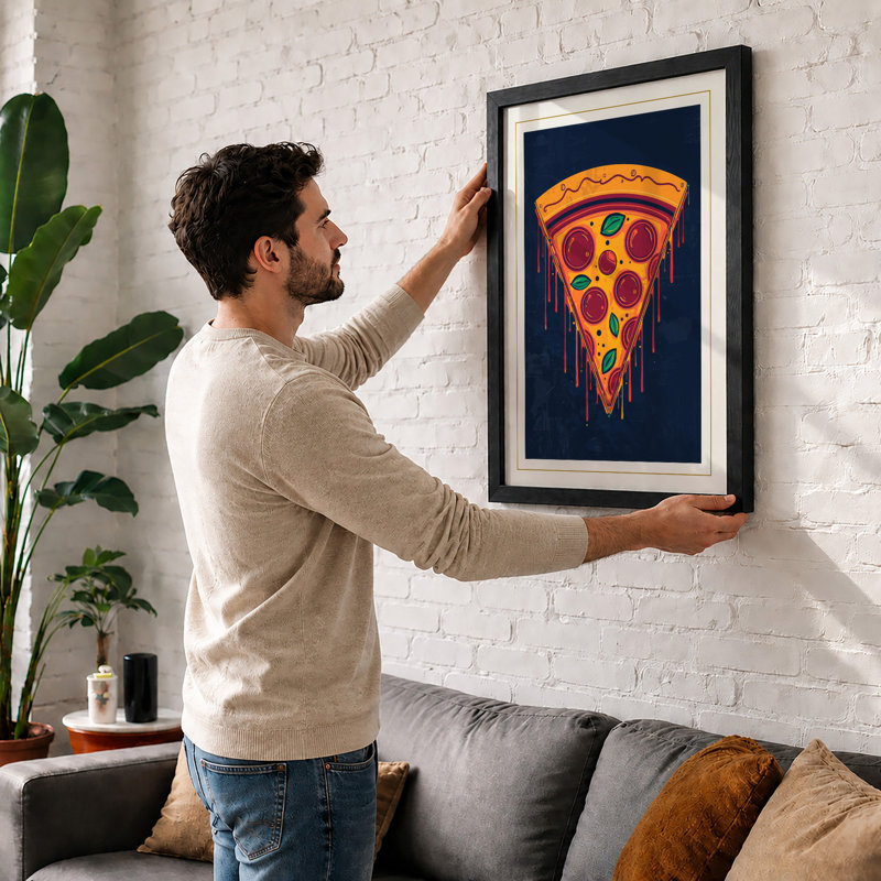 Slice of Fire Modern - Framed Print, Black, A3 - 42.0 x 29.7 cm