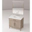 Meuble-lavabo simple en chêne gris l 36 po x P 22 po, comptoir en marbre de culture, miroir de 34 po et robinet de salle de bain