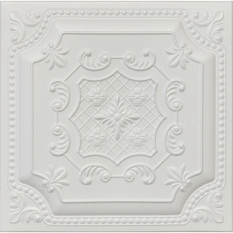 20x20 Styrofoam Ceiling Tiles Glue-up Decorative Panels For Easy Diy Install, Home & Basement Renovation. Embossed Floral