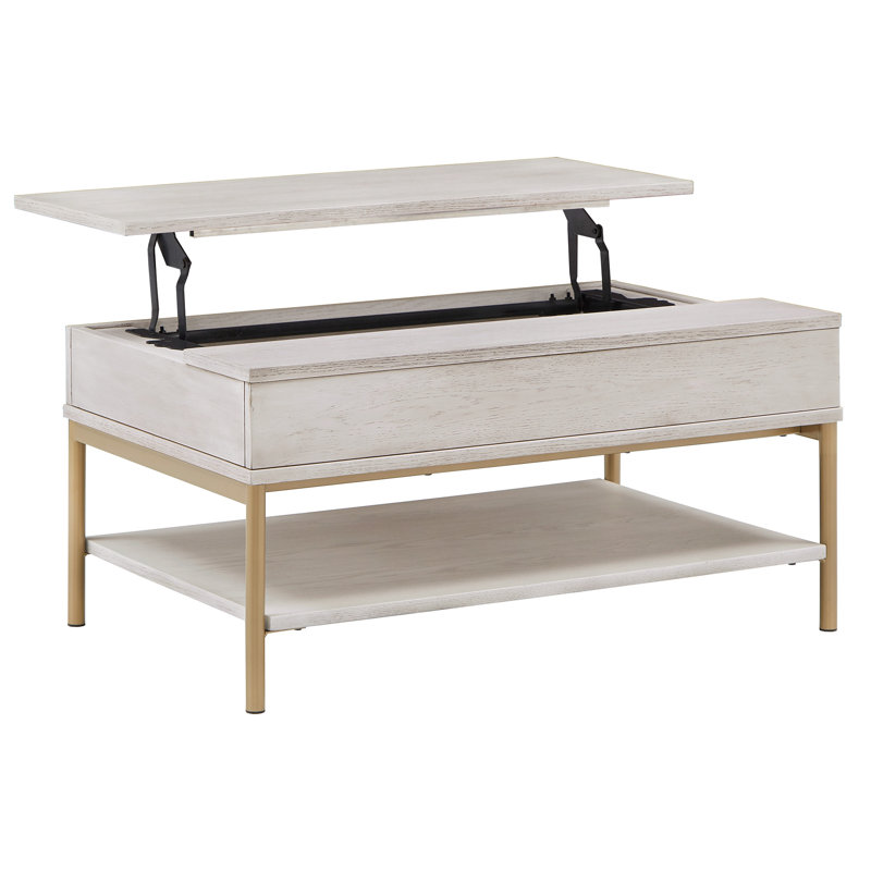 Cates Coffee Table, White, Gold
