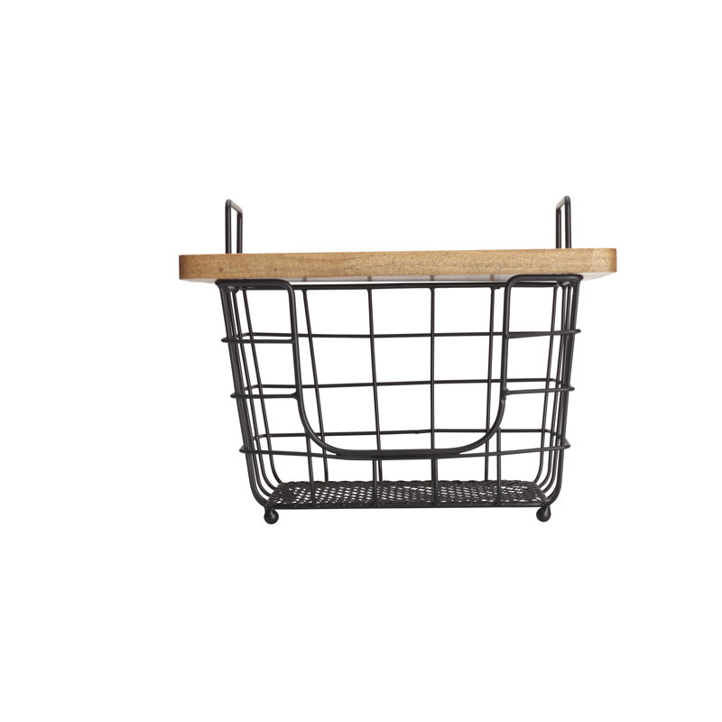 Gourmet Basics By Mikasa Madam Petite Stacking And Nesting Basket With Wood Lid