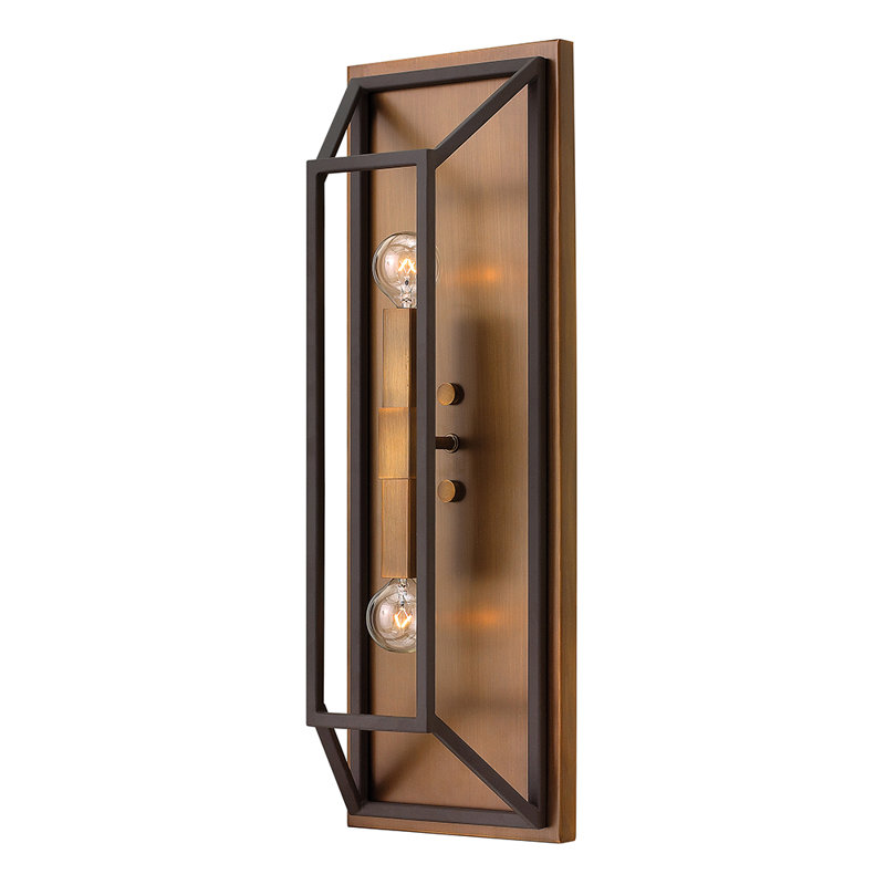 Fulton Two-Light Minimalist Wall Sconce, Bronze