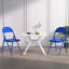 Ensemble de 4 chaises pliantes robustes bleues en acier-581518952