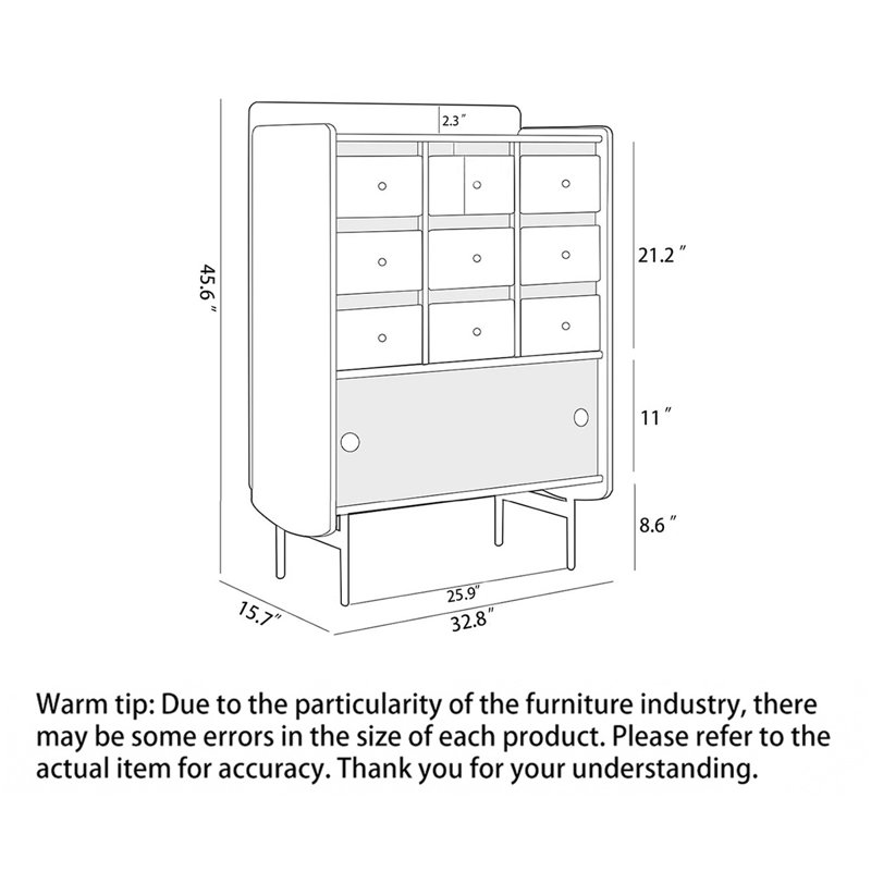 Commode d'appoint moderne à grande capacité