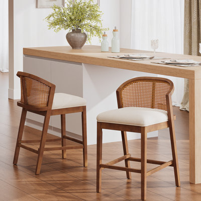 Ensemble de 2 tabourets de comptoir en bois Tatti