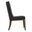 Ensemble de 2 chaises d'appoint de salle à manger Ally, bois brun noyer, similicuir noir