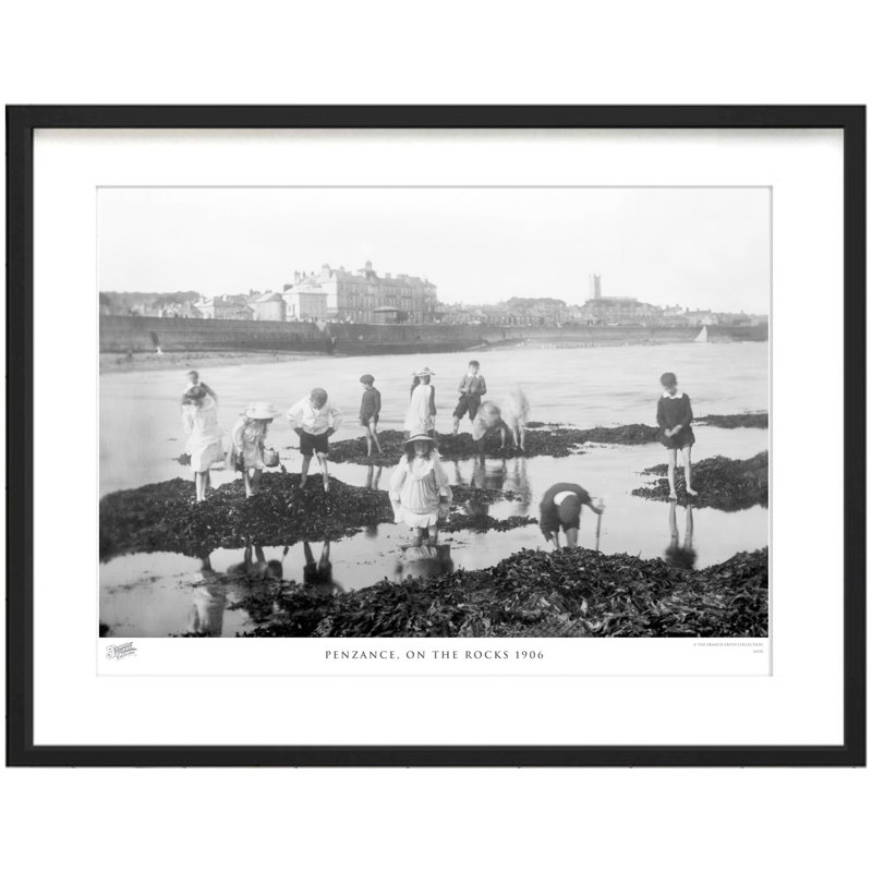 Penzance, On The Rocks 1906 - Single Picture Frame Print, 28cm H x 36cm W x 2.3cm D